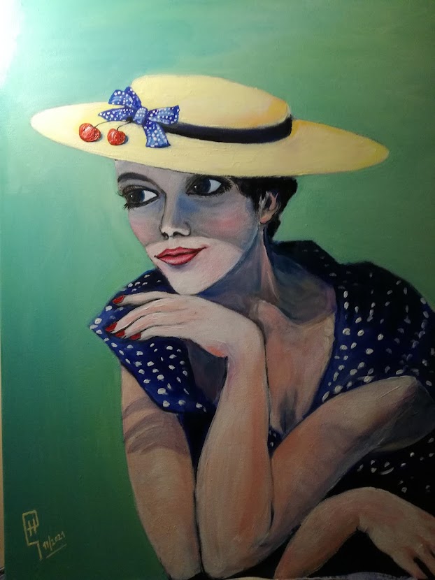 The girl with the straw hat